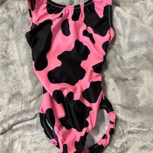 Foxy’s Pink and Black Cow Print Leotard